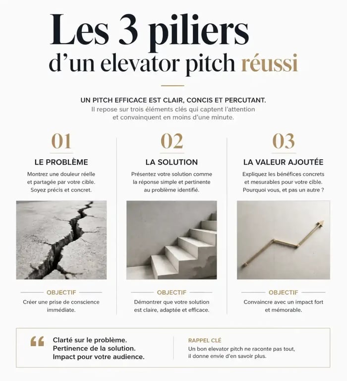 Structure d'un elevator pitch efficace pour jeune entreprise
