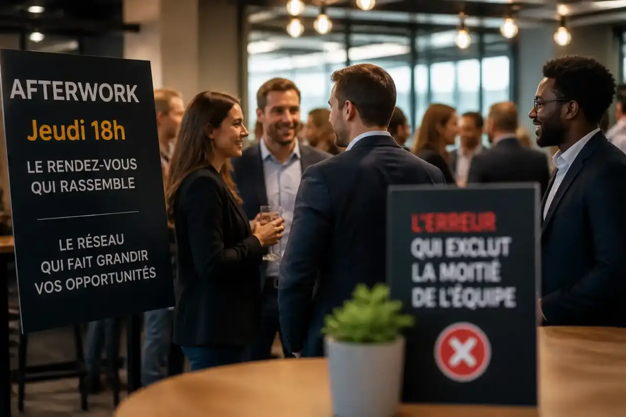 Afterwork en entreprise : le jeudi 18h qui rassemble, et l'erreur qui exclut la moitié de l'équipe