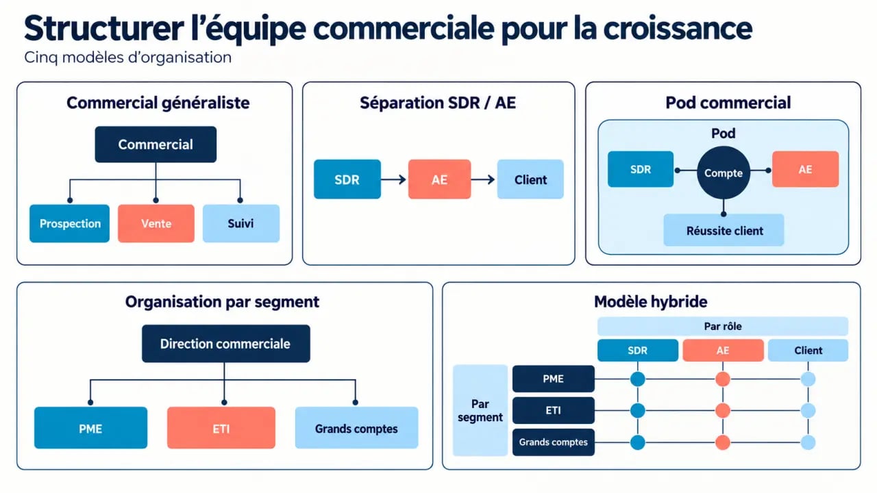 Les cinq modèles pour structurer une équipe commerciale pour la croissance